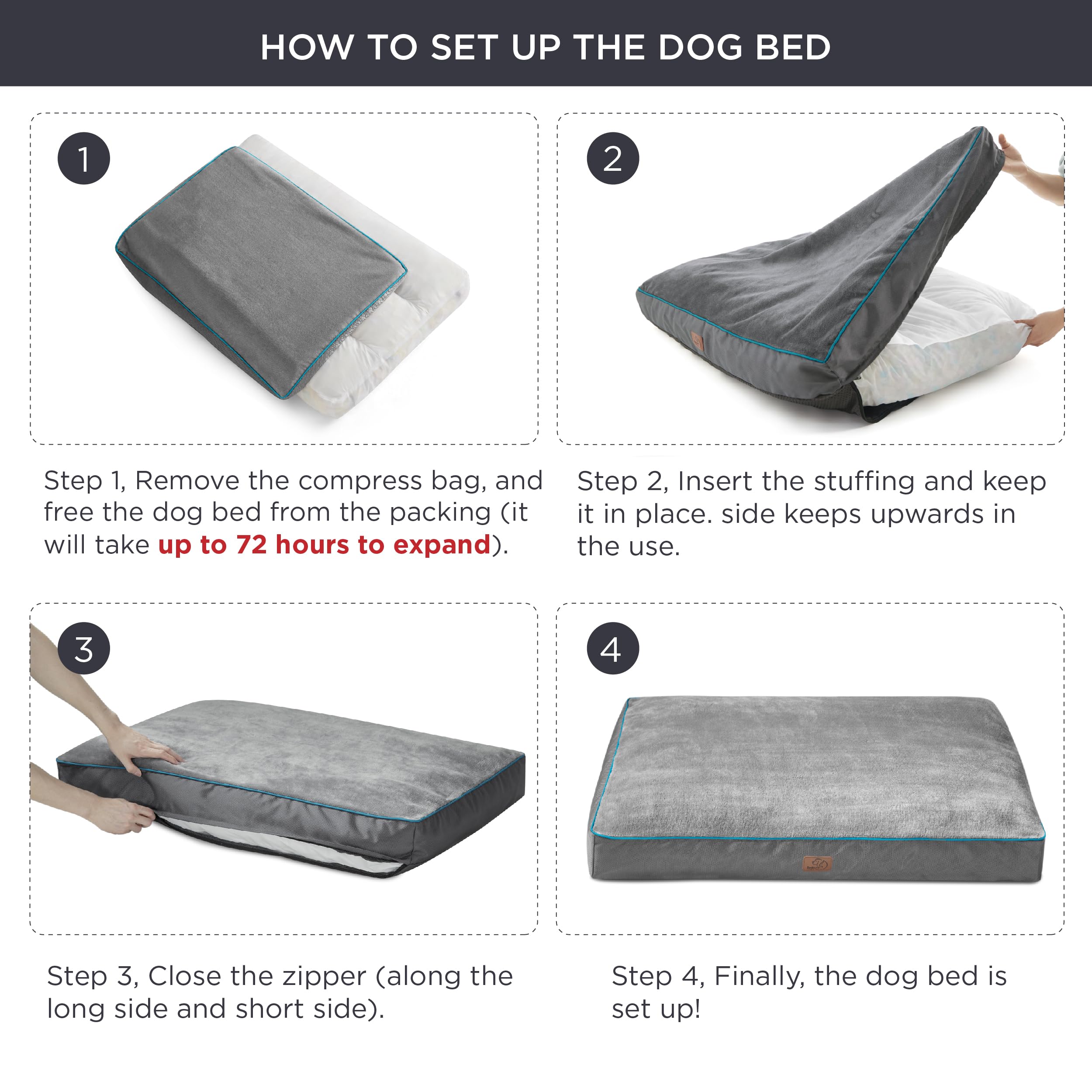 Bedsure XL non-slip bottom keeps bed in place during use
