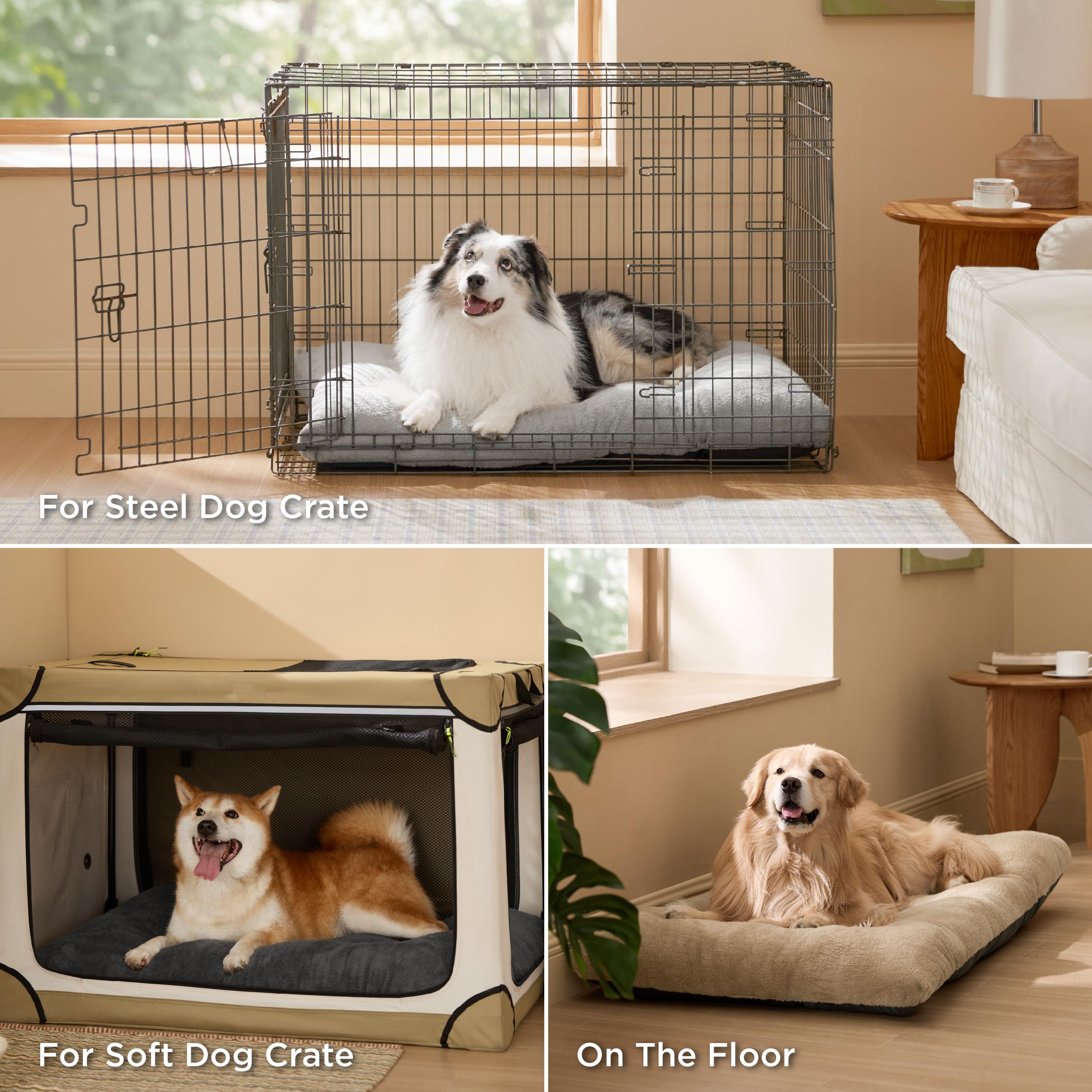 Bedsure XXL dog bed machine-washable tag closeup highlights easy cleaning