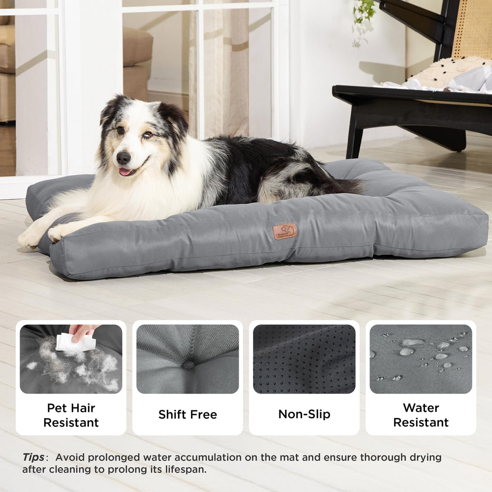 Bedsure Oxford fabric close-up shows soft, durable material for pet comfort.