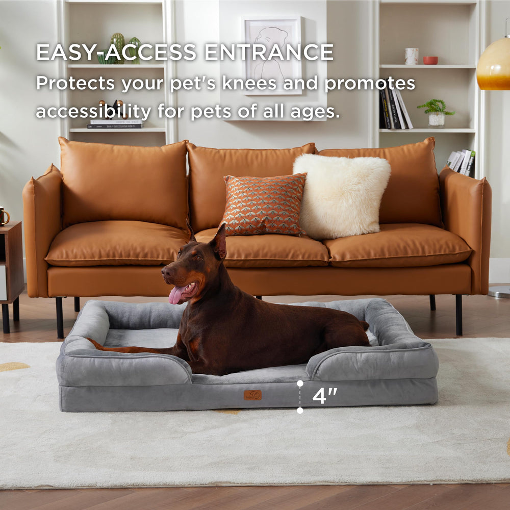 Bedsure non-skid bottom on orthopedic dog bed for stable placement