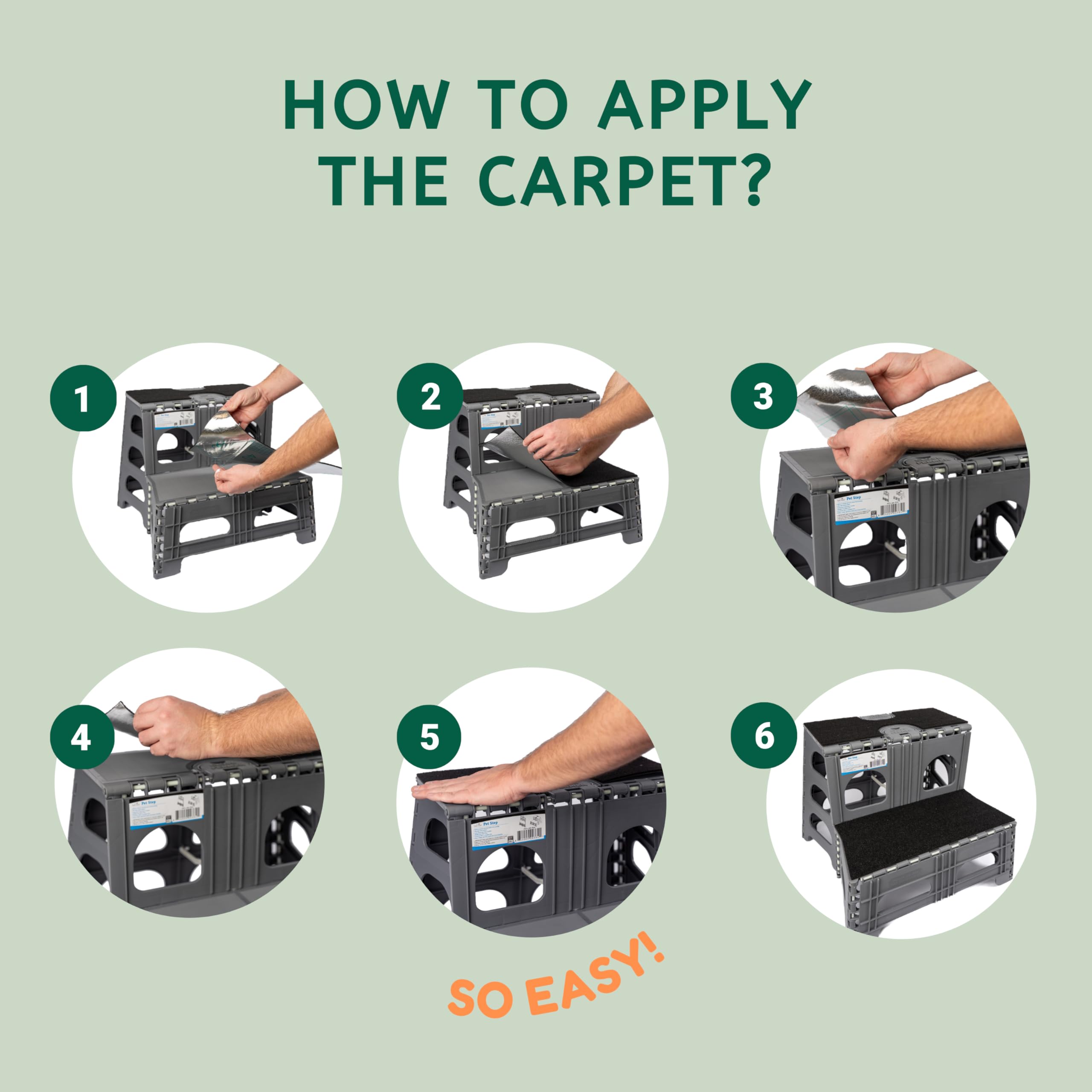 Bee Neat stairs with textured grip surface without carpet for slip resistance.