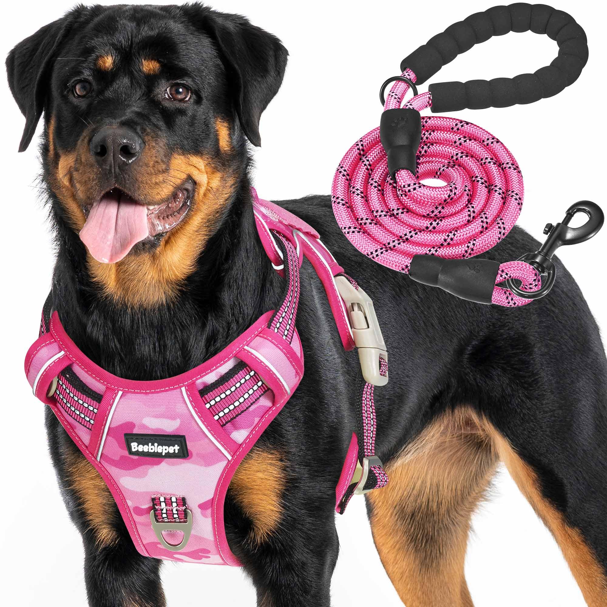 Beebiepet heavy-duty tactical dog harness nylon strap helps control powerful large dogs.