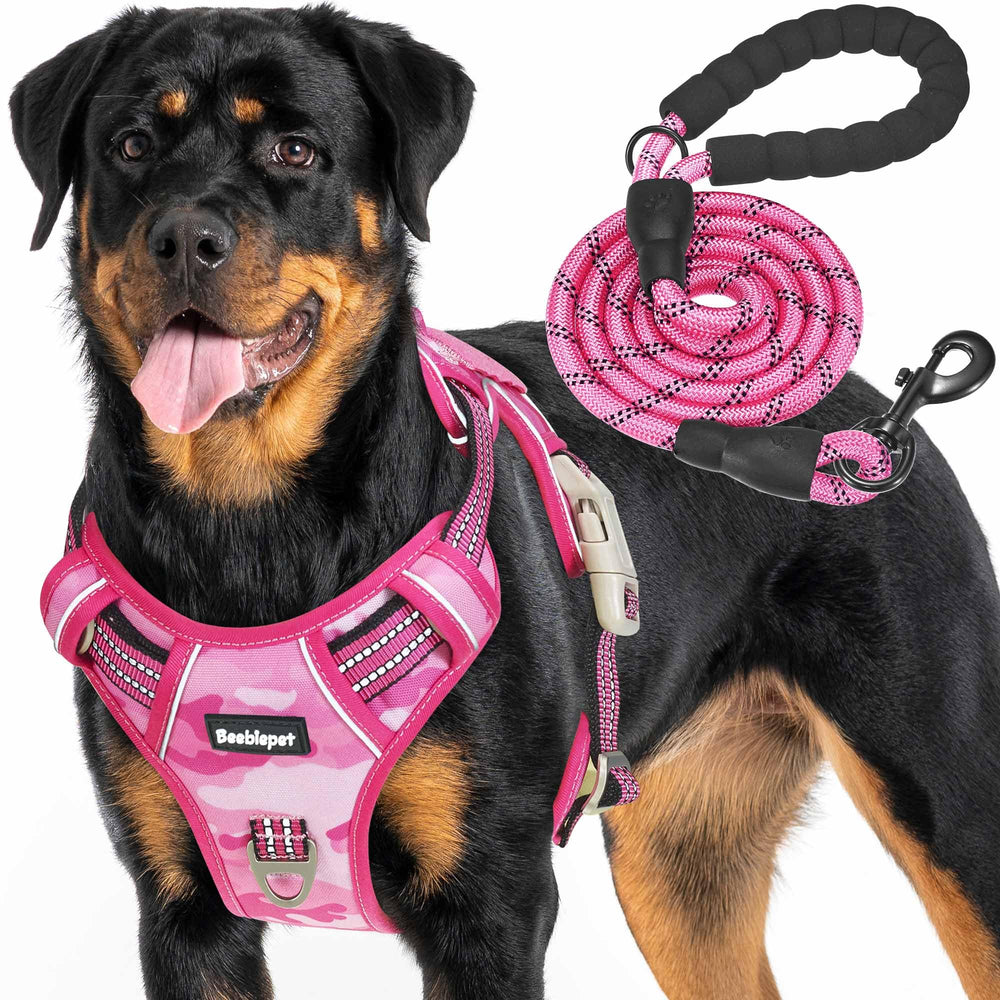 Beebiepet heavy-duty tactical dog harness nylon strap helps control powerful large dogs.