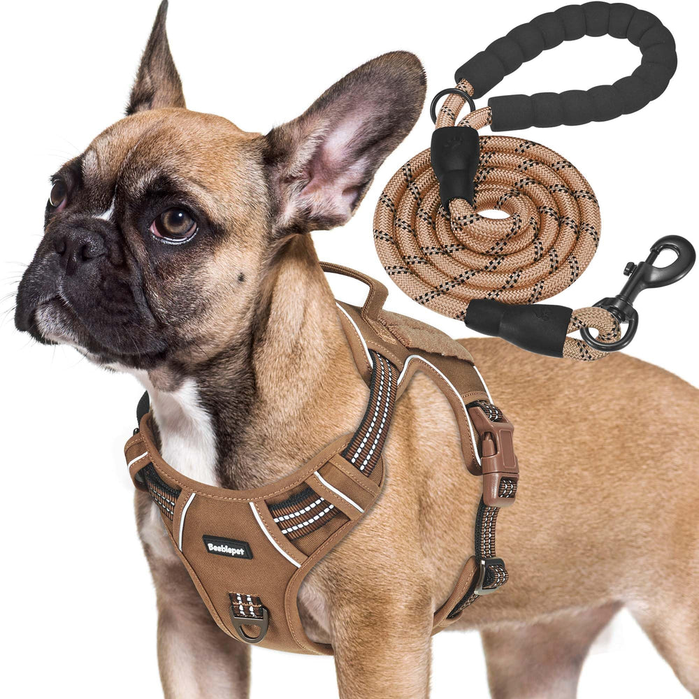 Beebiepet heavy-duty tactical dog harness side view demonstrates rugged construction for outdoor use.