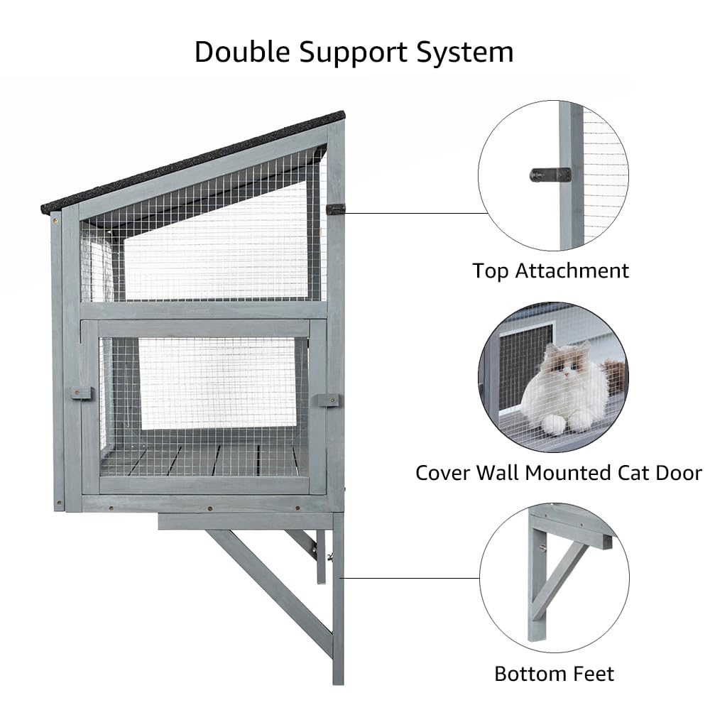 beeNbkks under-window mount option shows discreet placement with cat access.