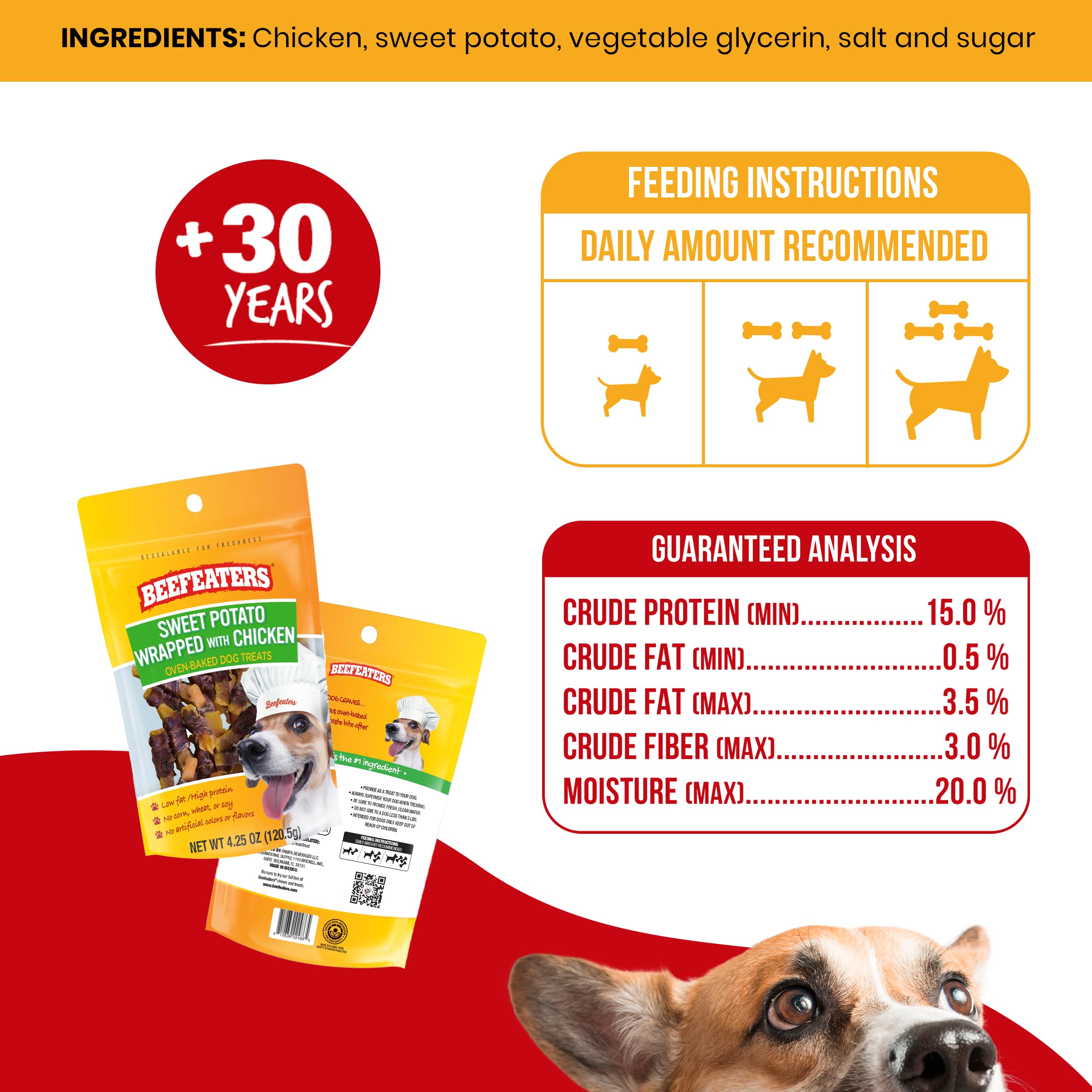 Beefeaters resealable bag keeps treats fresh.