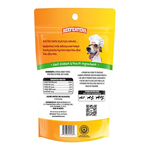 Beefeaters sweet potato-wrapped chicken close-up highlights natural ingredients and chewy texture.