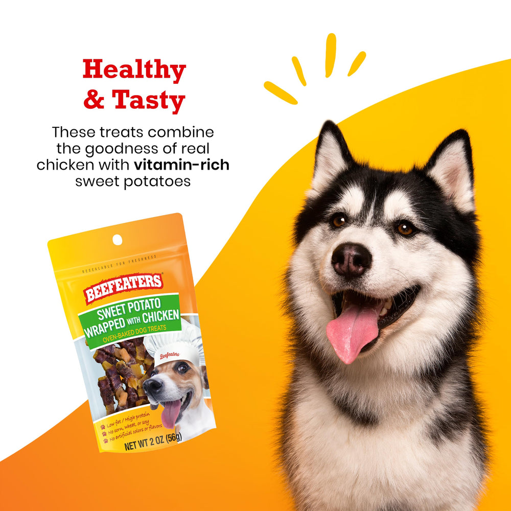 Beefeaters resealable bag keeps treats fresh for everyday training sessions.