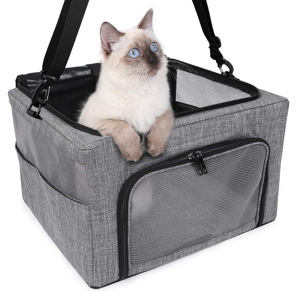 Beelike packaged car seat folds flat for compact storage.