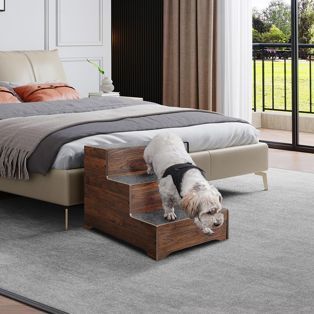 beeNbkks dog stairs anti-slip carpet provides secure climbing on smooth floors