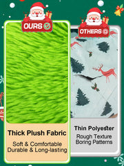 Beeplove green fluffy cat tunnel skirt assembly view shows easy setup and tree protection.