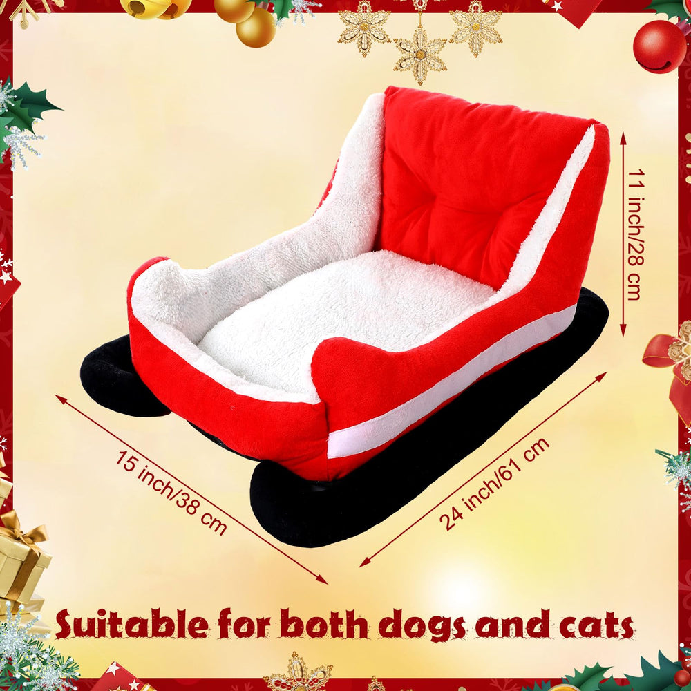 Beeveer Christmas Dog Bed Sleigh packaging view highlights vacuum-packed shipping.