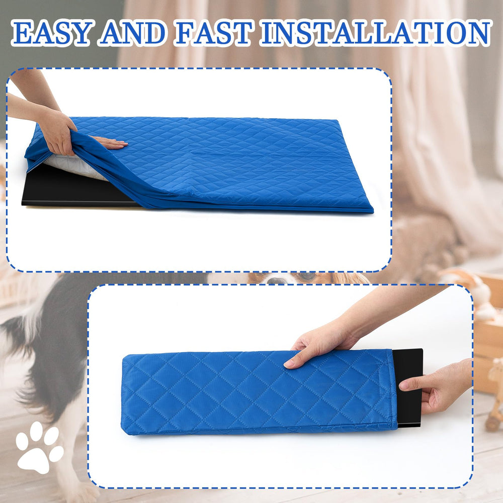 Beeveer deep-blue den design blue creates a comforting burrow-like feel for pets.