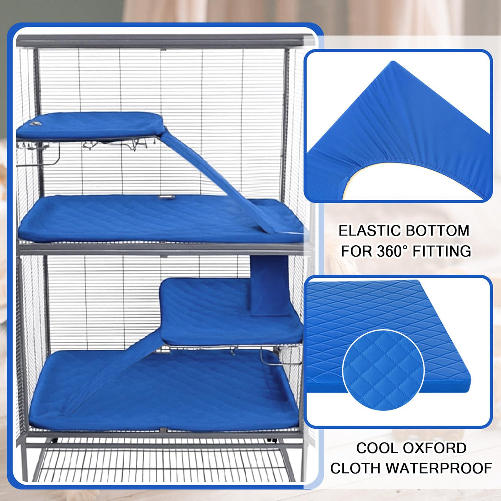 Beeveer shelf liners in blue offer cushioned resting surfaces for daily use.
