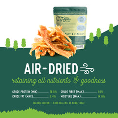 Beg & Barker air-dried chicken strips reveal chewy texture and aroma