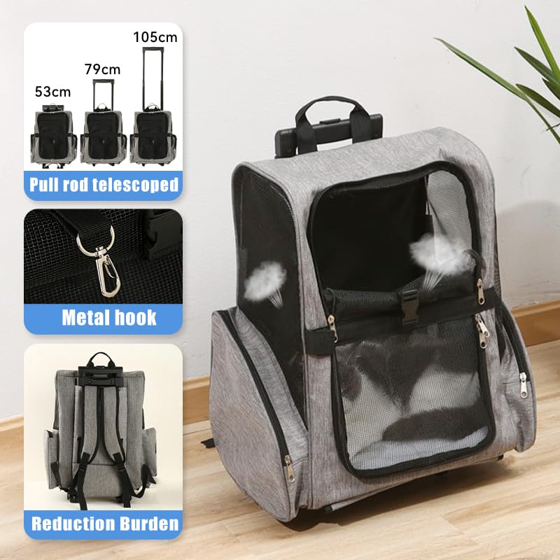 Beidingsen pet trolley bag back red sturdy bottom support for pets