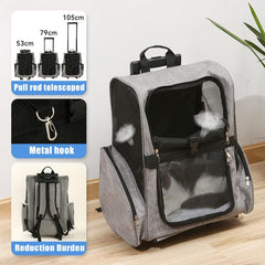 Beidingsen pet trolley bag back red sturdy bottom support for pets