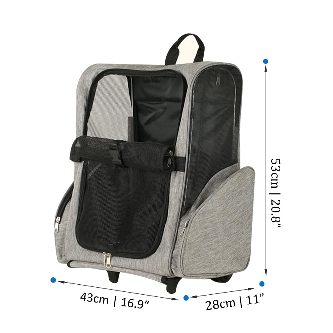 Beidingsen pet trolley bag side red lightweight design for easy handling