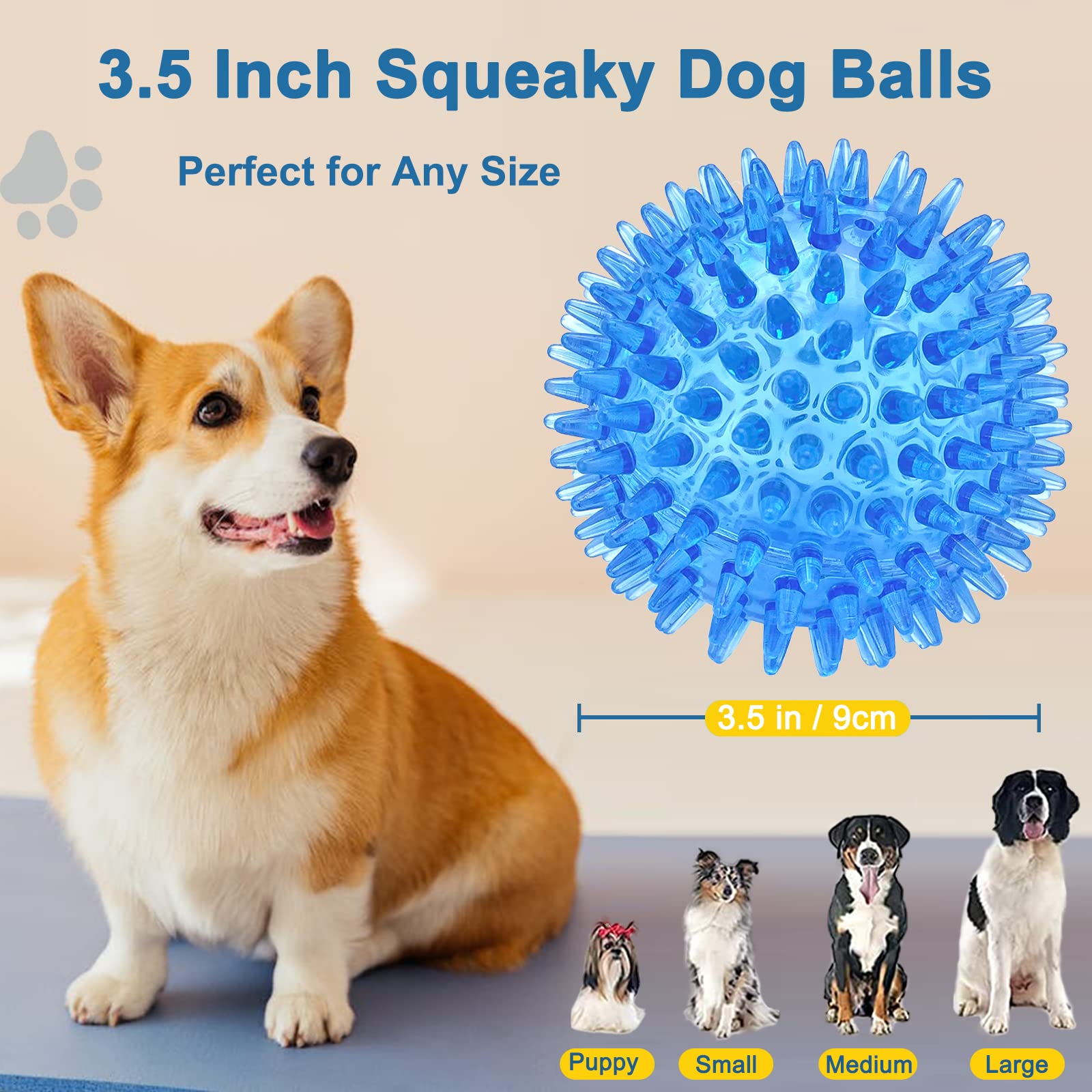 Beieverluck green spikey ball helps encourage chewing and gum health.