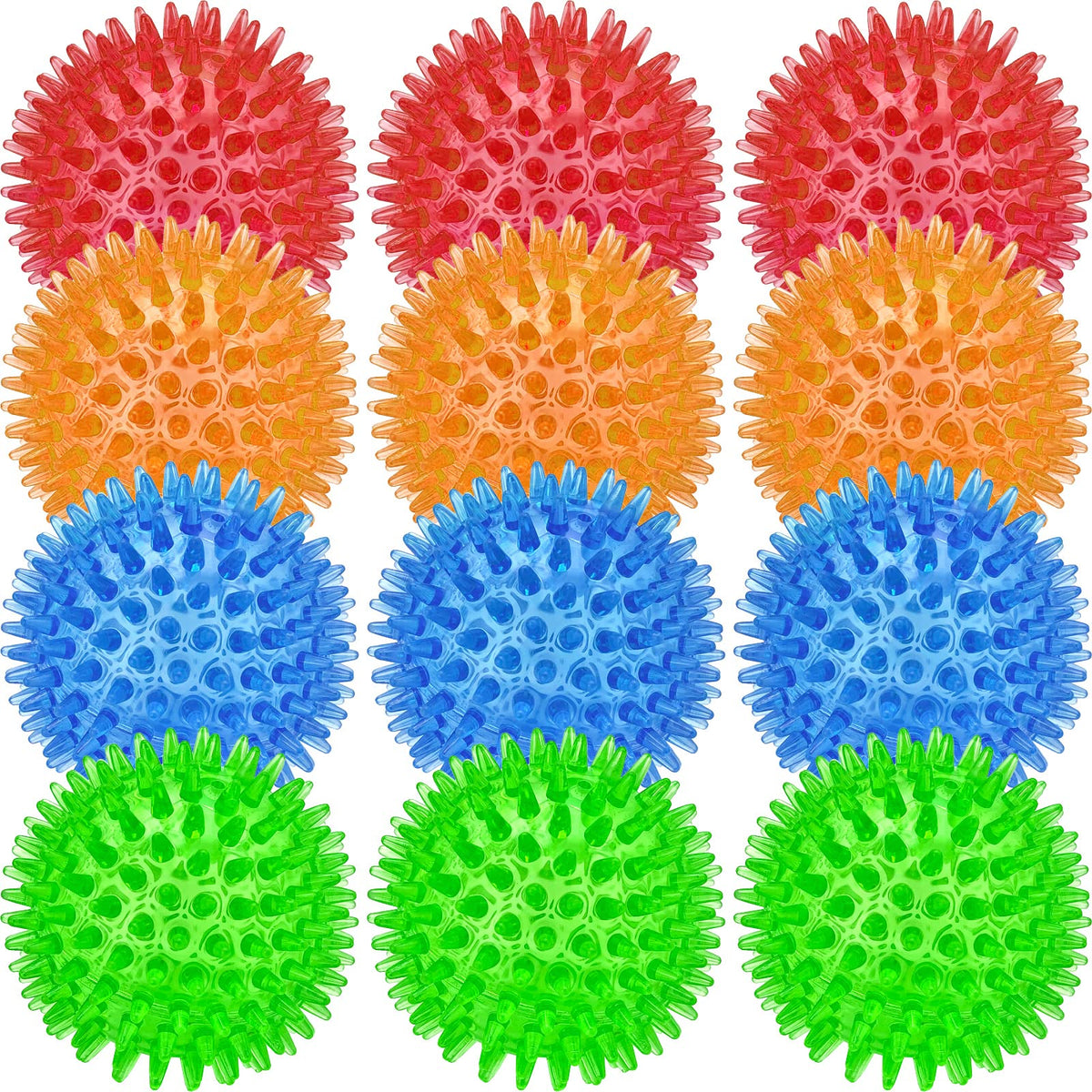 Beieverluck 12-pack blue squeaky dog ball for indoor fetch and gnaw sessions.