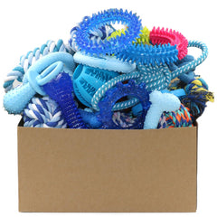 Beiker blue puppy-chew-toys-pack illustrating a varied teething toy bundle for small dogs.