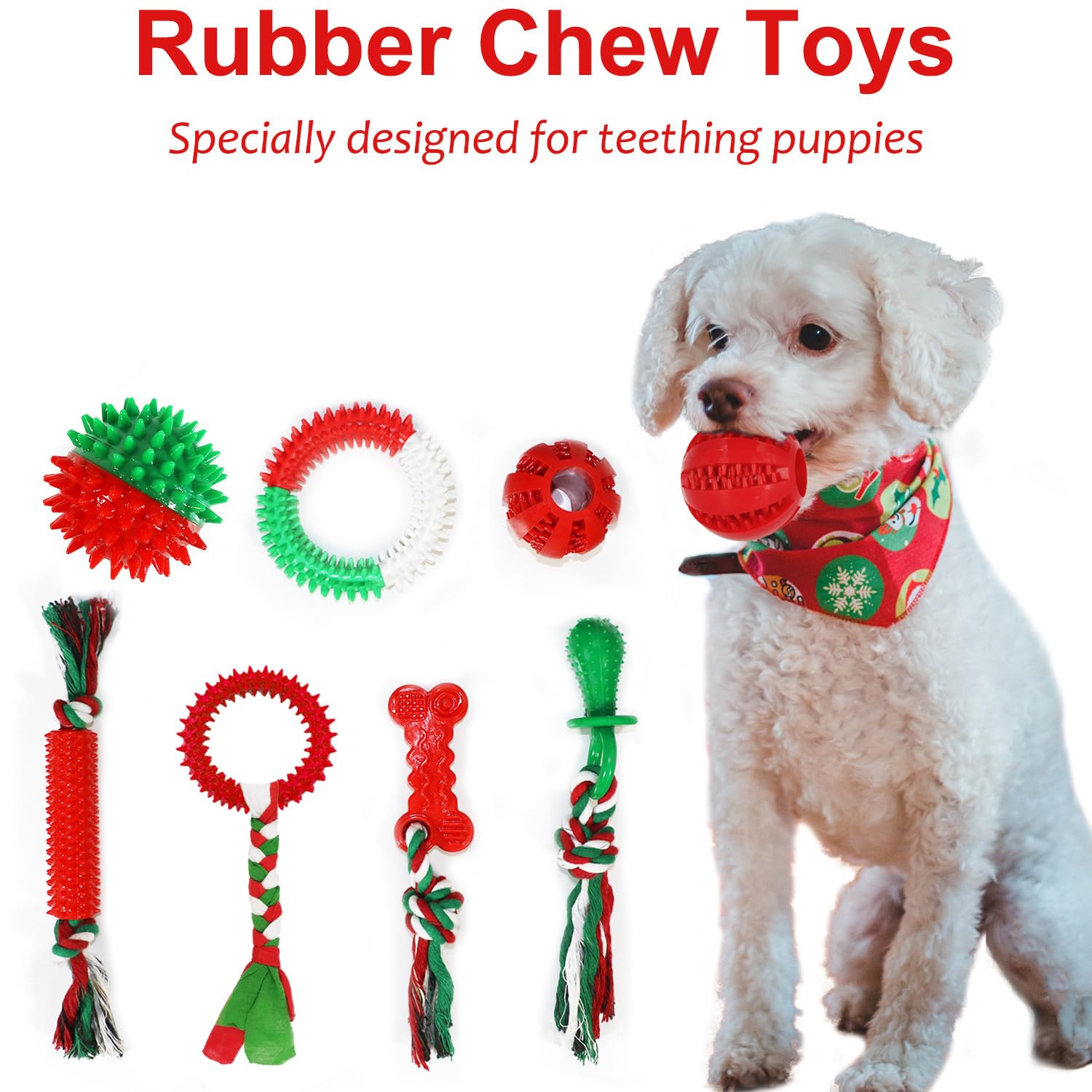 Beiker Christmas 15-pack squeak ball image invites active fetch and alert play.