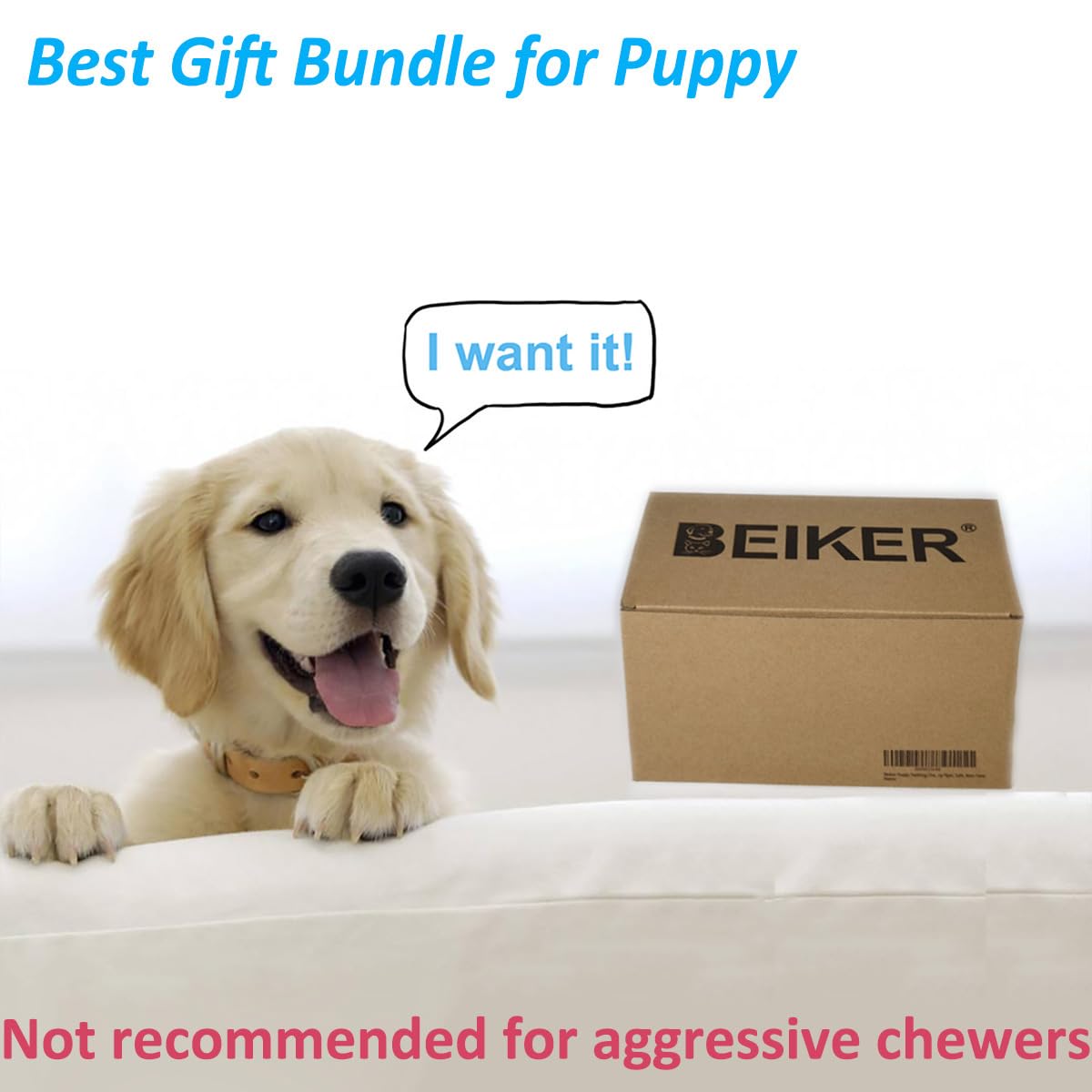 Beiker natural rubber and cotton chew toy promotes safe chewing