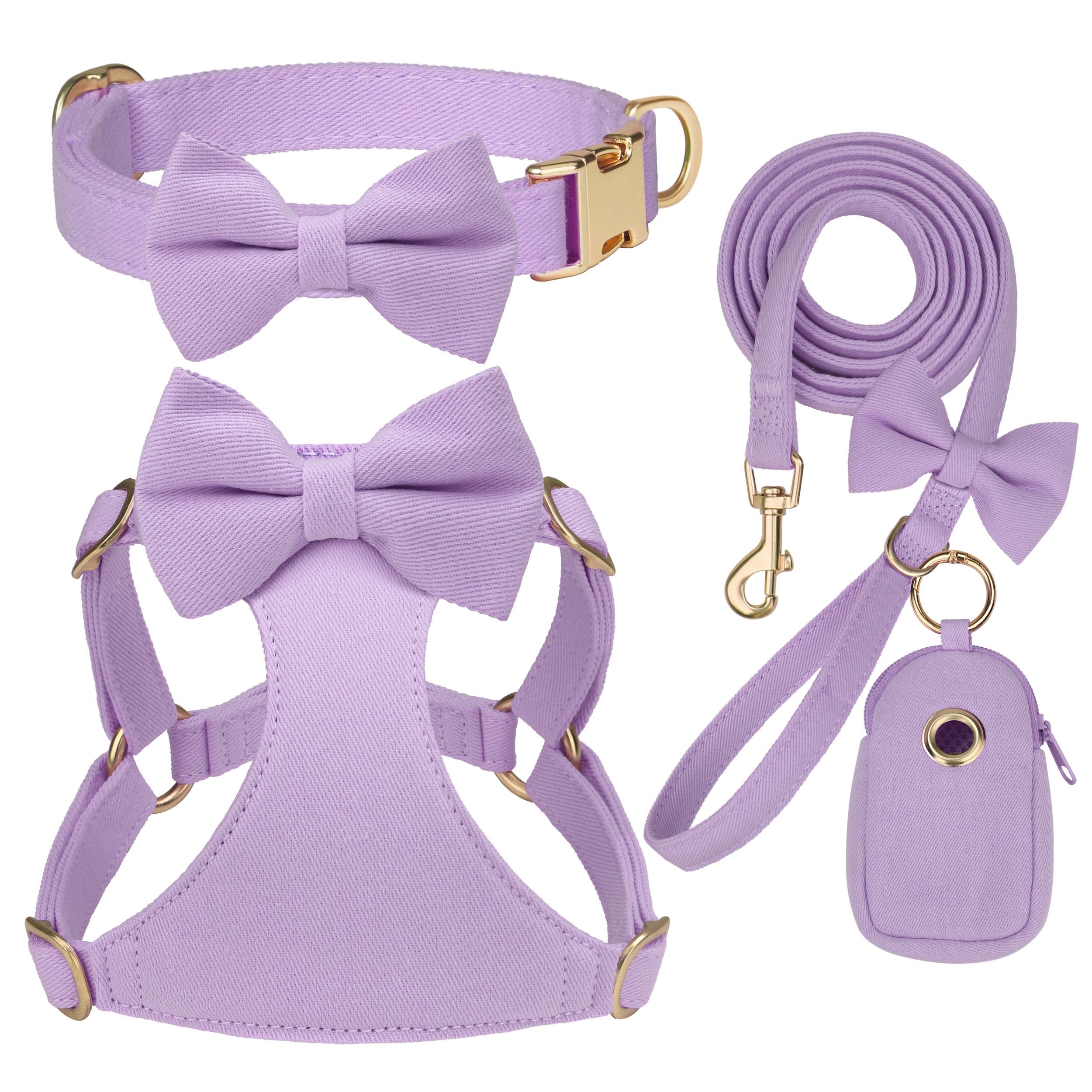 Beirui Adorable harness with bows for tiny dogs during daily walks.