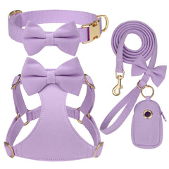 Beirui Adorable harness with bows for tiny dogs during daily walks.