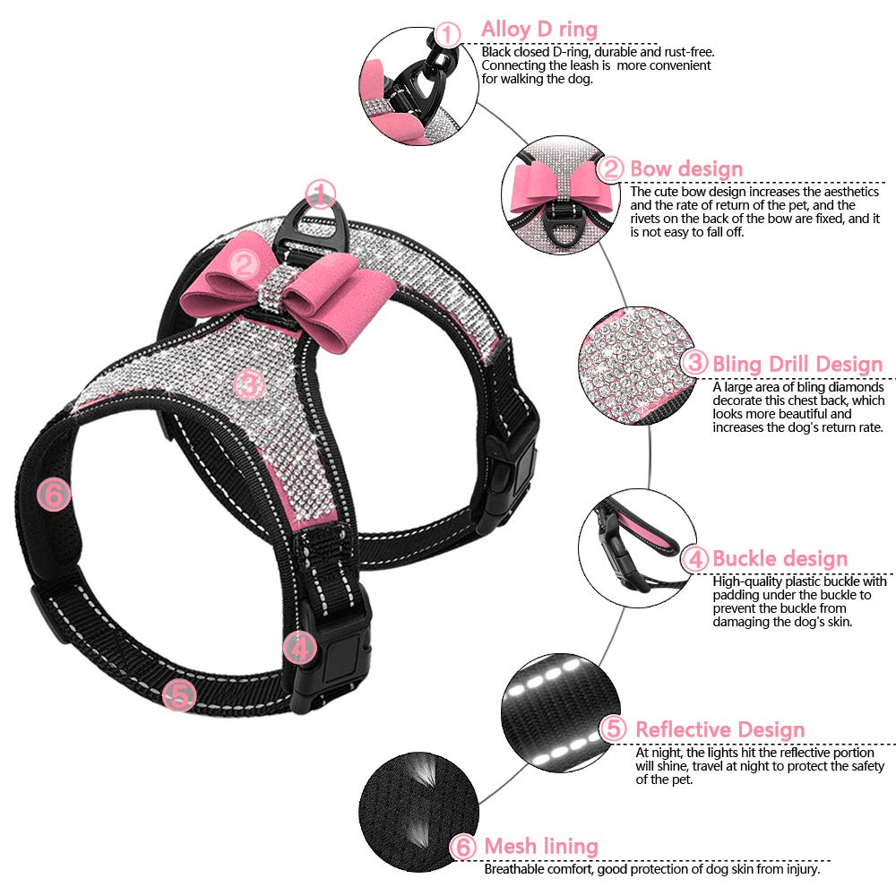 Beirui reflective safety harness with padded comfort for night outings
