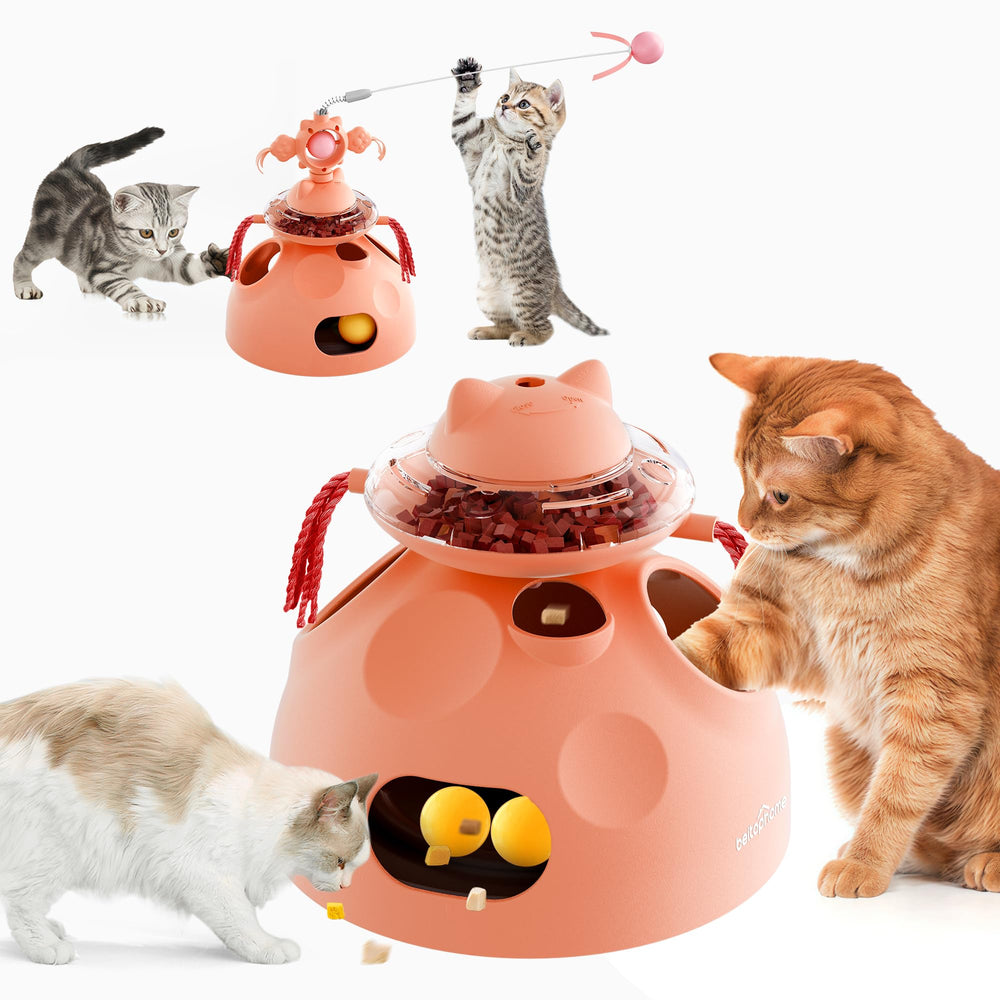 Beitophome 4-in-1 cat toy with track balls encourages mental stimulation during independent play.