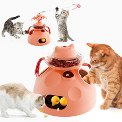 Beitophome 4-in-1 cat toy with track balls encourages mental stimulation during independent play.