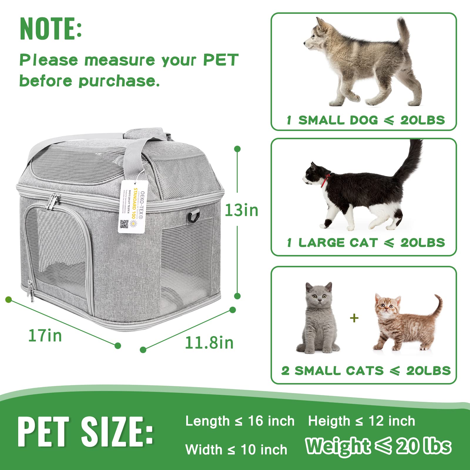 Bejibear cat carrier side ventilation window improves airflow and pets comfort