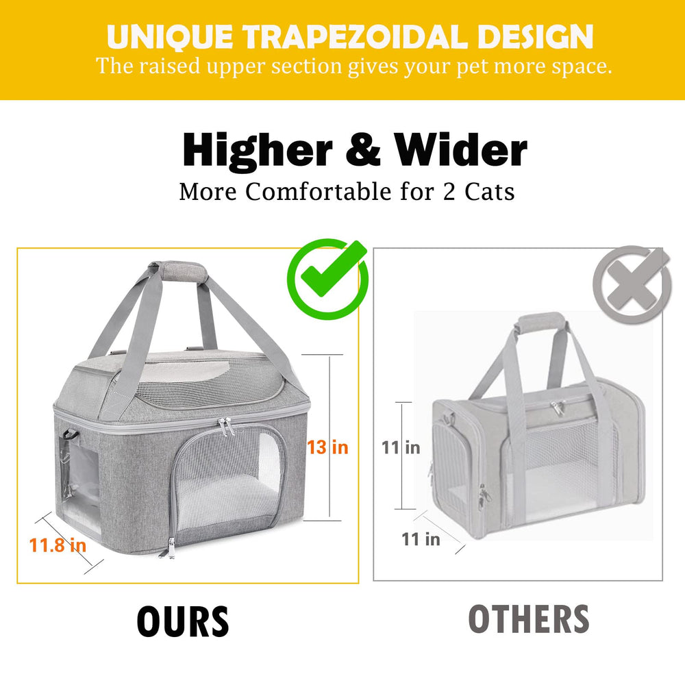 Bejibear foldable soft-sided carrier compact storage after travel.