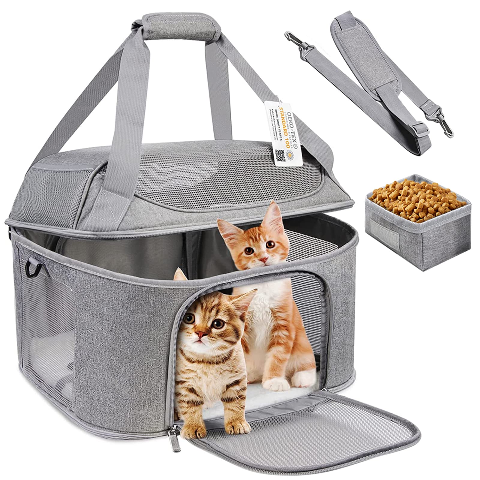 Bejibear large cat carrier top view with spacious interior for comfort