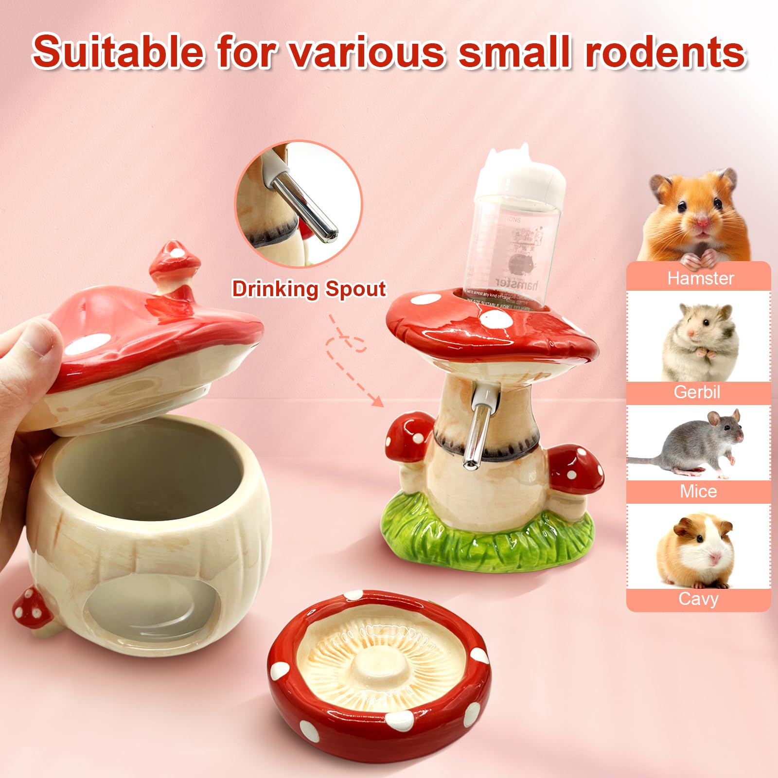 BELEATAL water bottle with stand ensures easy hydration for your hamster.