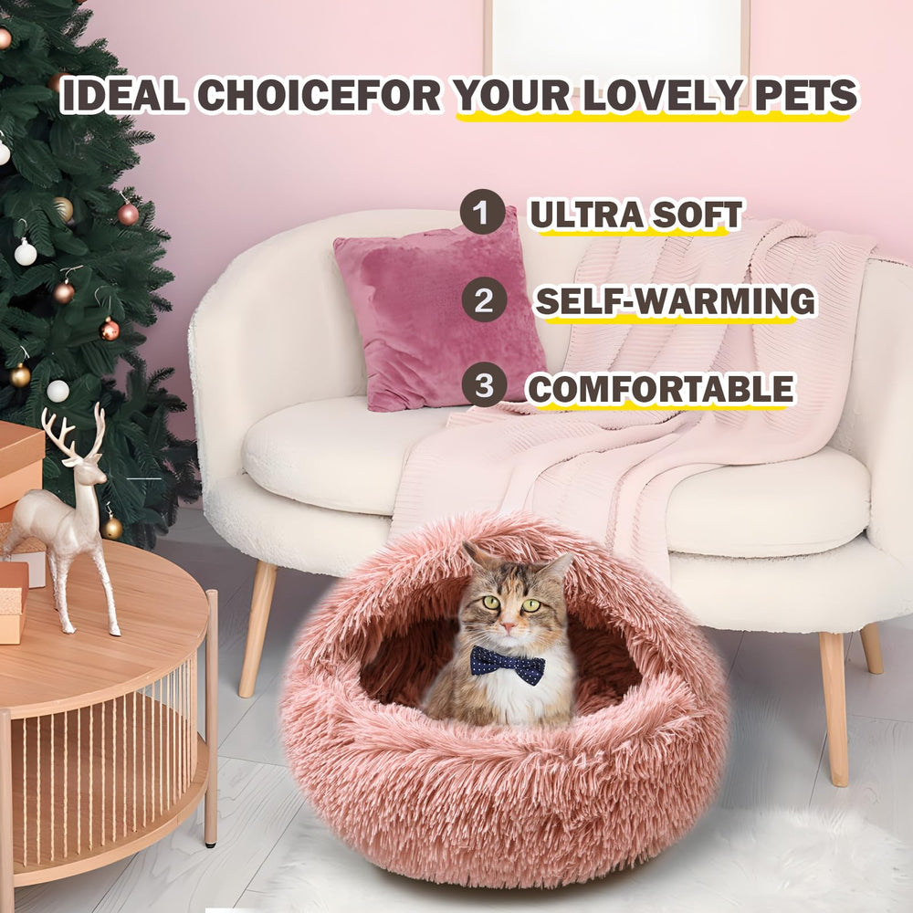 BELEEWILWON cat-bed-anti-slip-bottom keeps the bed in place on smooth floors.