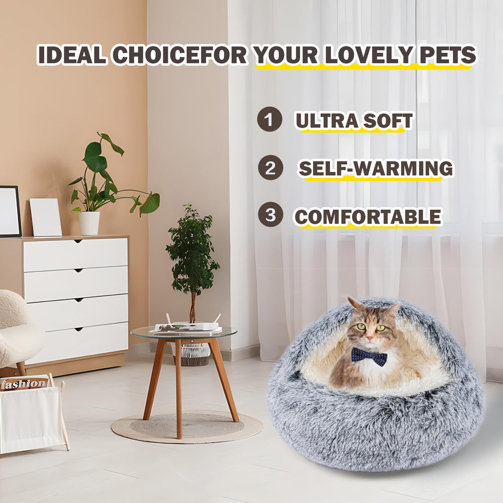 BELEEWILWON cat bed soft-plush-interior delivers plush comfort for naps and cuddling