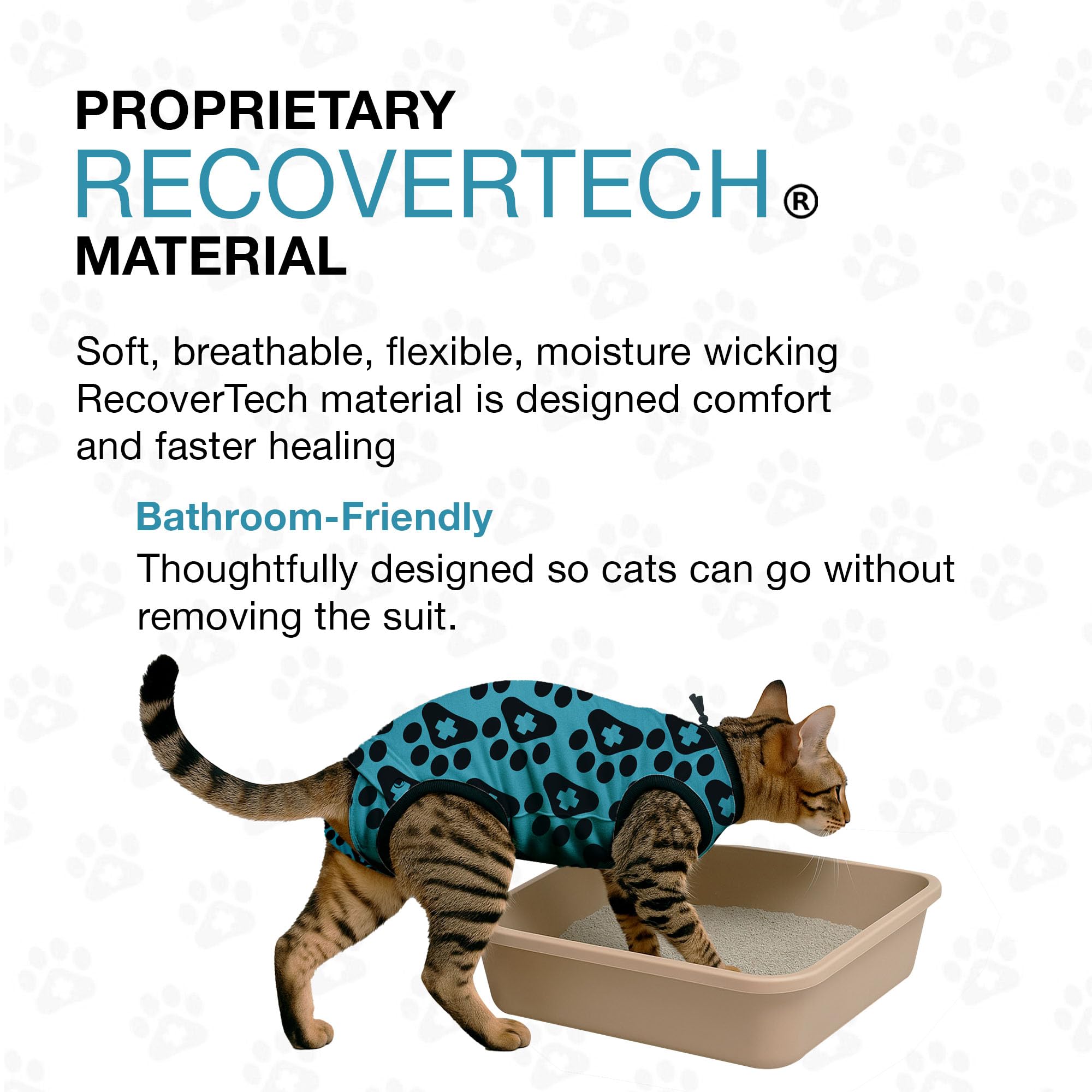 BellyGuard-cat-potty-access-easy: facilitates potty use during healing.
