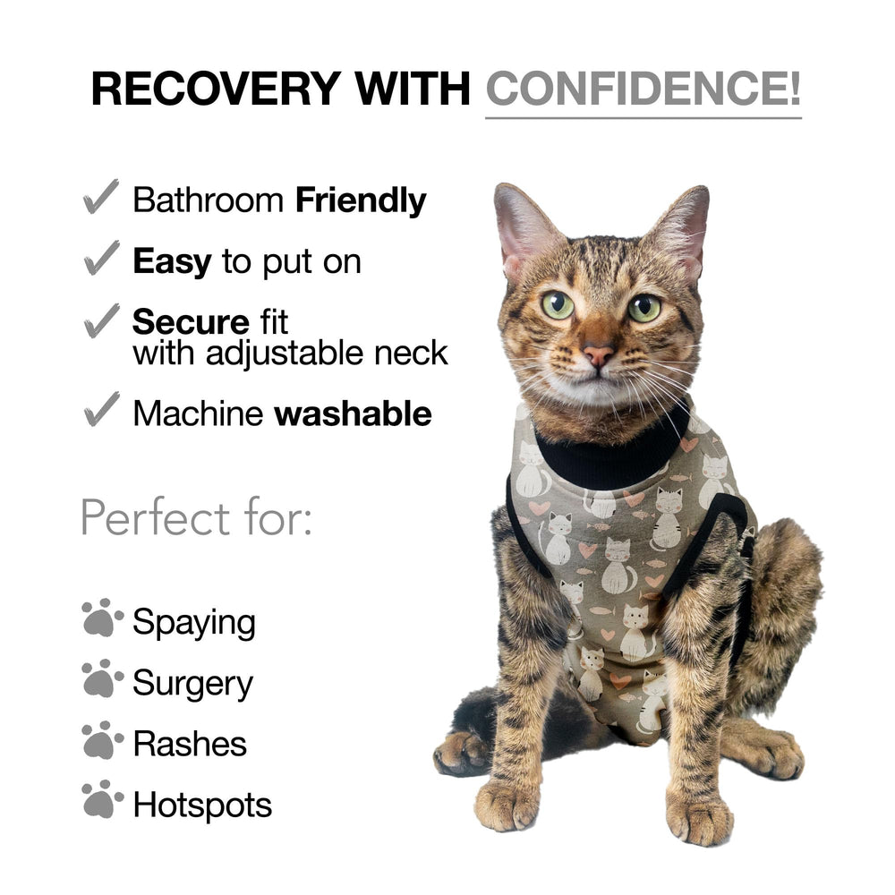 BellyGuard cat recovery suit potty-use-easy enables simple restroom access.