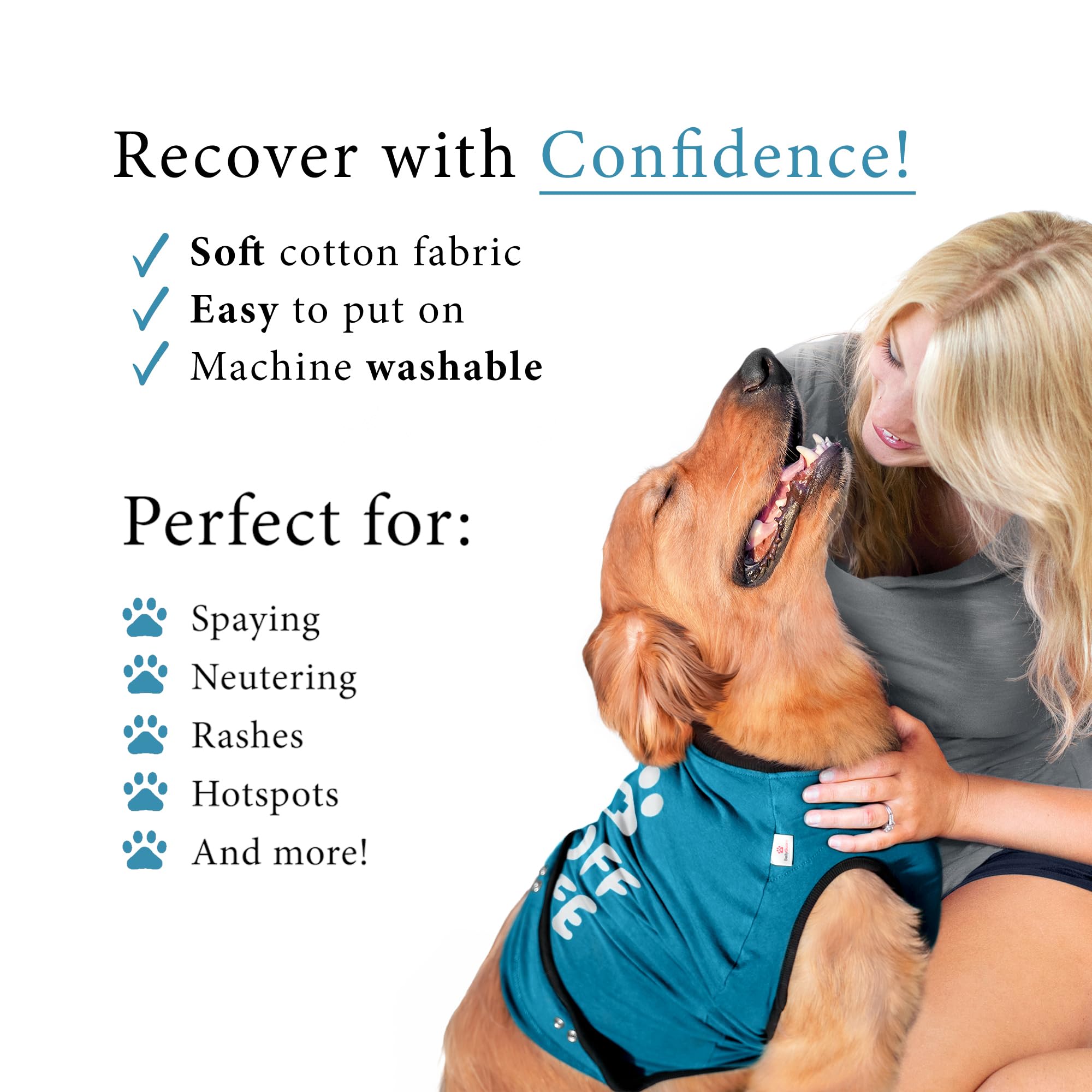 BellyGuard dog surgery recovery suit rear closure for secure fit