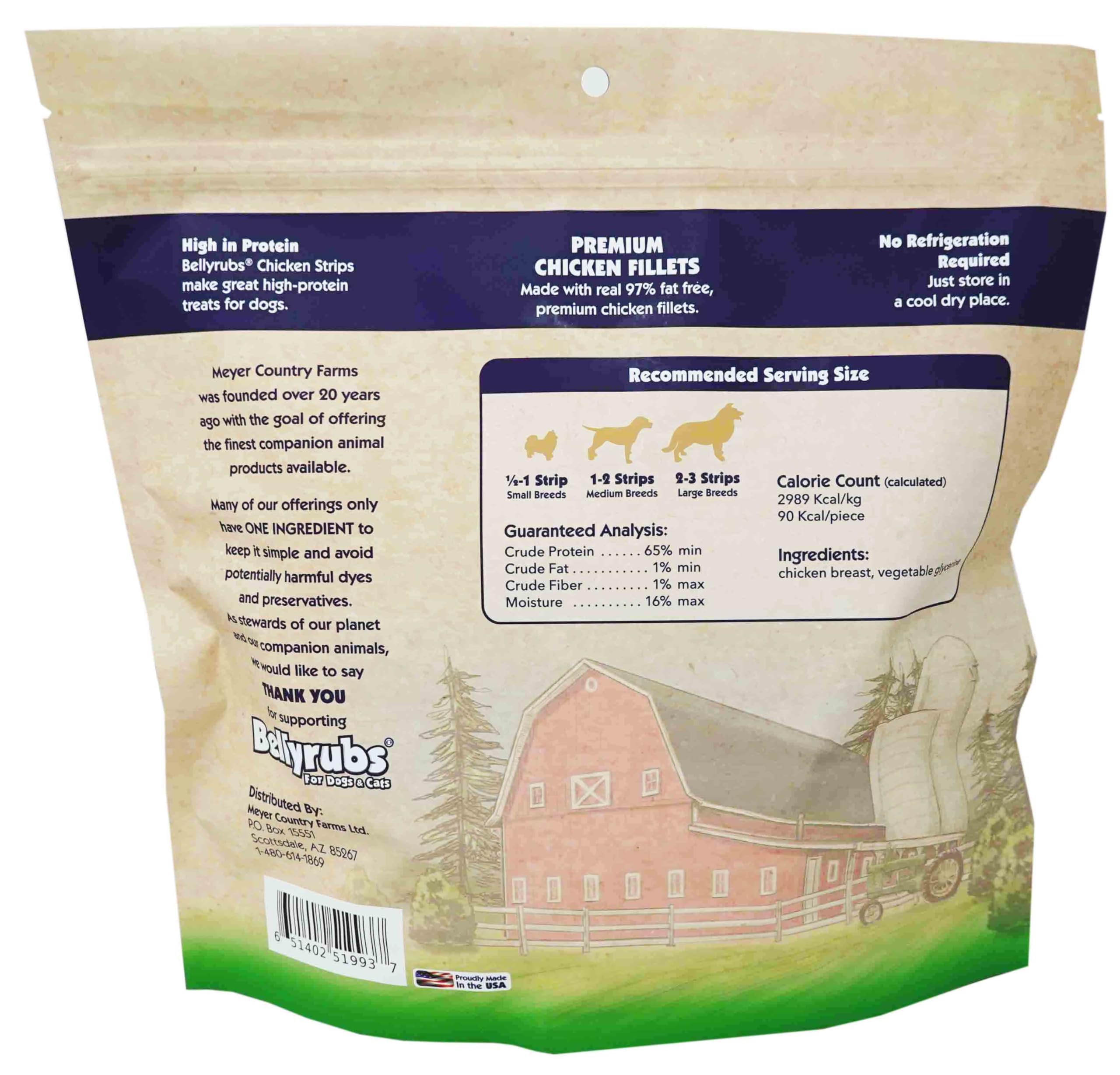 Bellyrubs chicken strips long-lasting chew ideal for focused dog training sessions