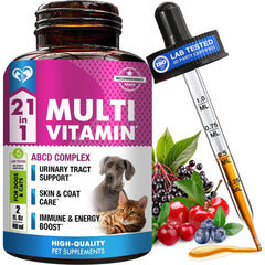 Beloved Pets cat-dog multivitamin liquid bottle front for daily health support.