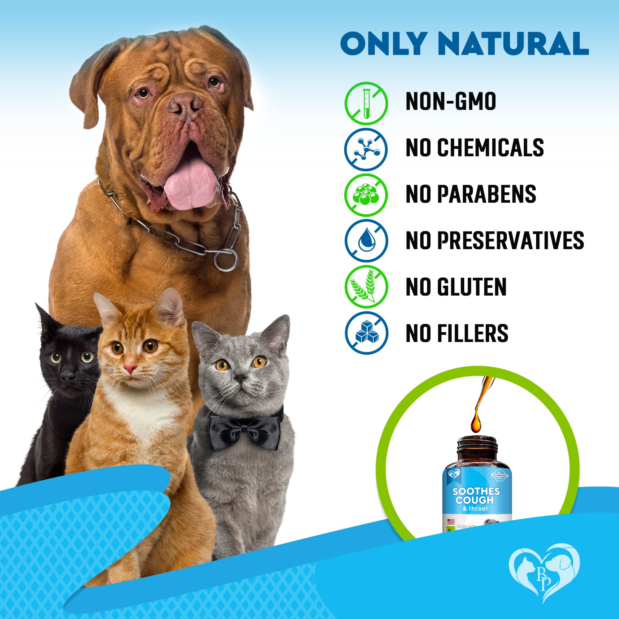 Beloved Pets collapsed trachea support bottle illustrating soothing respiratory care