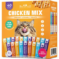 Beloved Pets creamy lickable treats chicken tube for quick feline treat