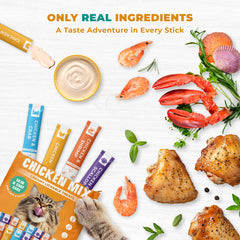 Beloved Pets creamy lickable treats crab tube to entice cats during play
