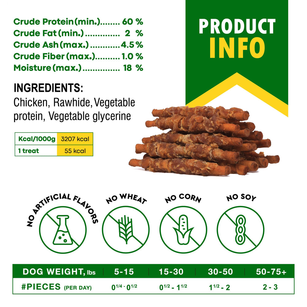 Beloved Pets no-fillers artificial-free rawhide chew provides clean protein without unnecessary additives