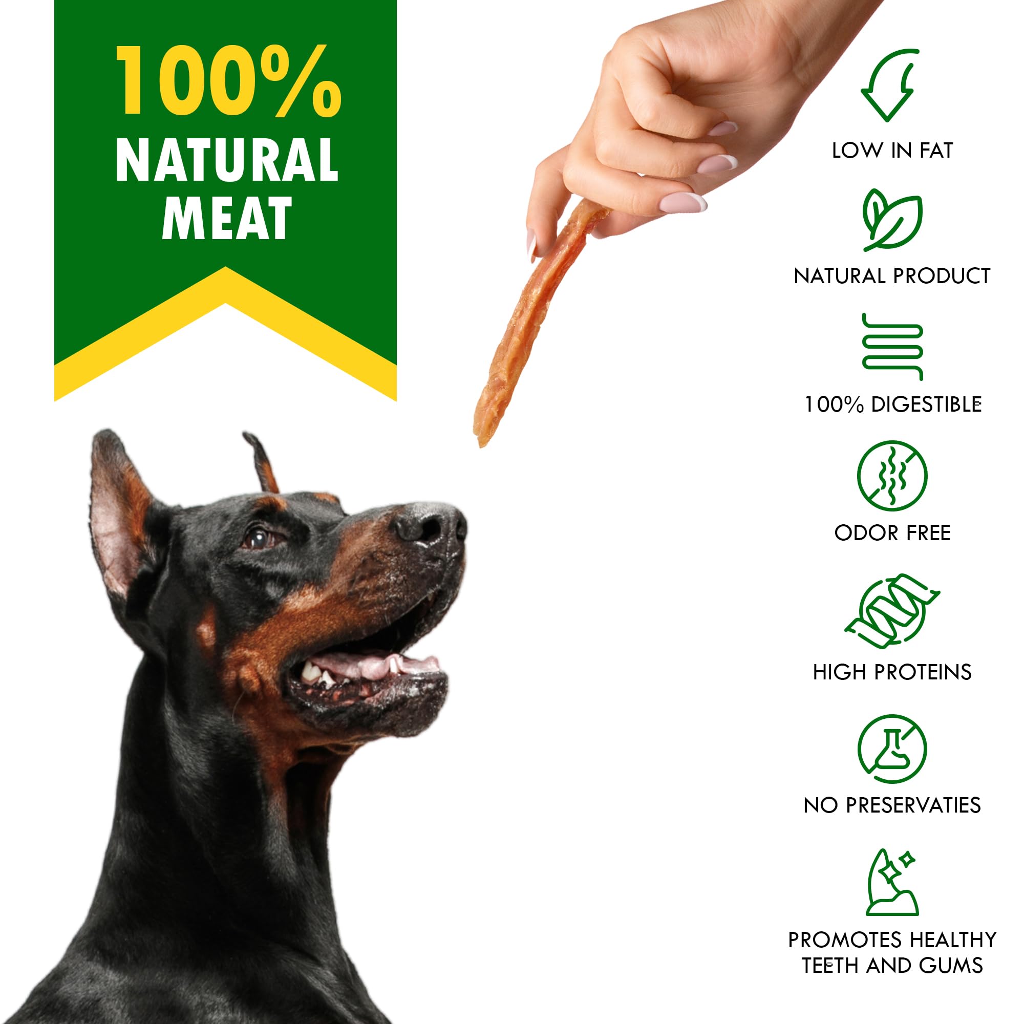 Beloved Pets dog treats chicken jerky strips puppy chew training reward close-up