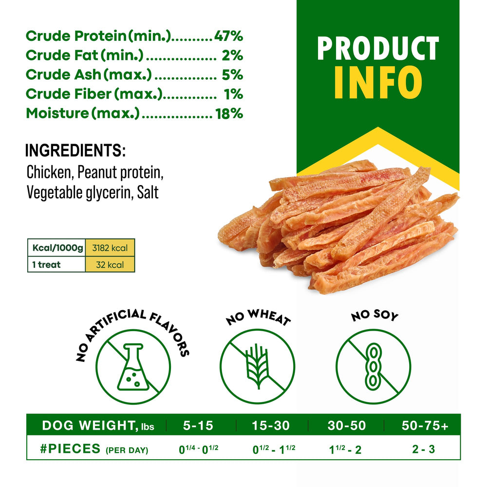 Beloved Pets dog treats chicken jerky strips suitable for large and small dogs