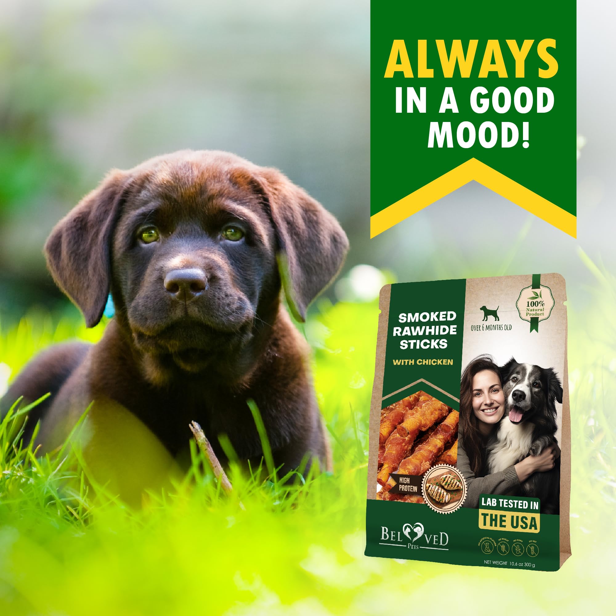 Beloved Pets textured rawhide twist delivers satisfying chew while supporting jaw engagement